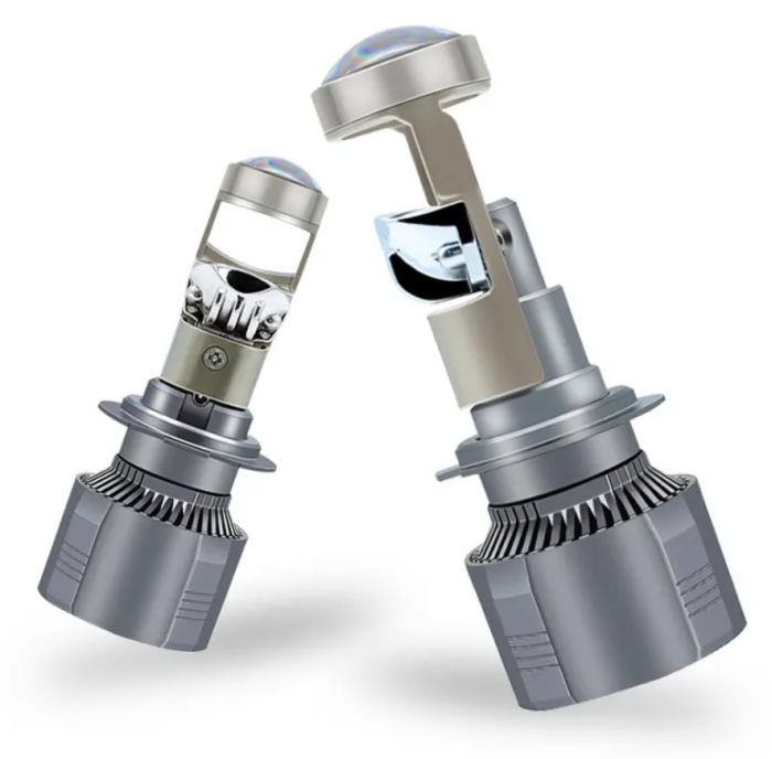 Set 2 Becuri LED cu Lupa, 220W, 12V, 30000 Lm, 5700K [4]