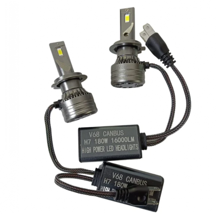 Set 2 becuri LED H7, 180W, 6000K, Canbus, 16000Lm [2]