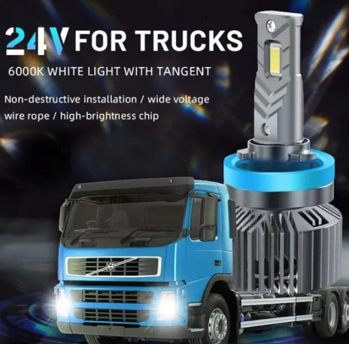 Set 2 becuri LED H7 24V pentru camioane V68, Canbus,120 W, 6000k, 12.000Lm [3]