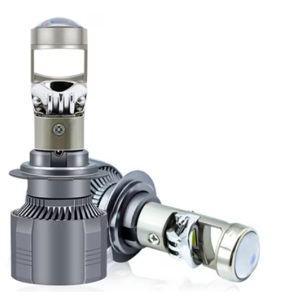 Set 2 Becuri LED H7 cu Lupa, BZRSH, 220W, 12V, 30000 Lm, 89 x 33 mm, fara eroare [2]