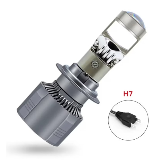 Set 2 Becuri LED H7 cu Lupa, BZRSH, 220W, 12V, 30000 Lm, 89 x 33 mm, fara eroare [6]