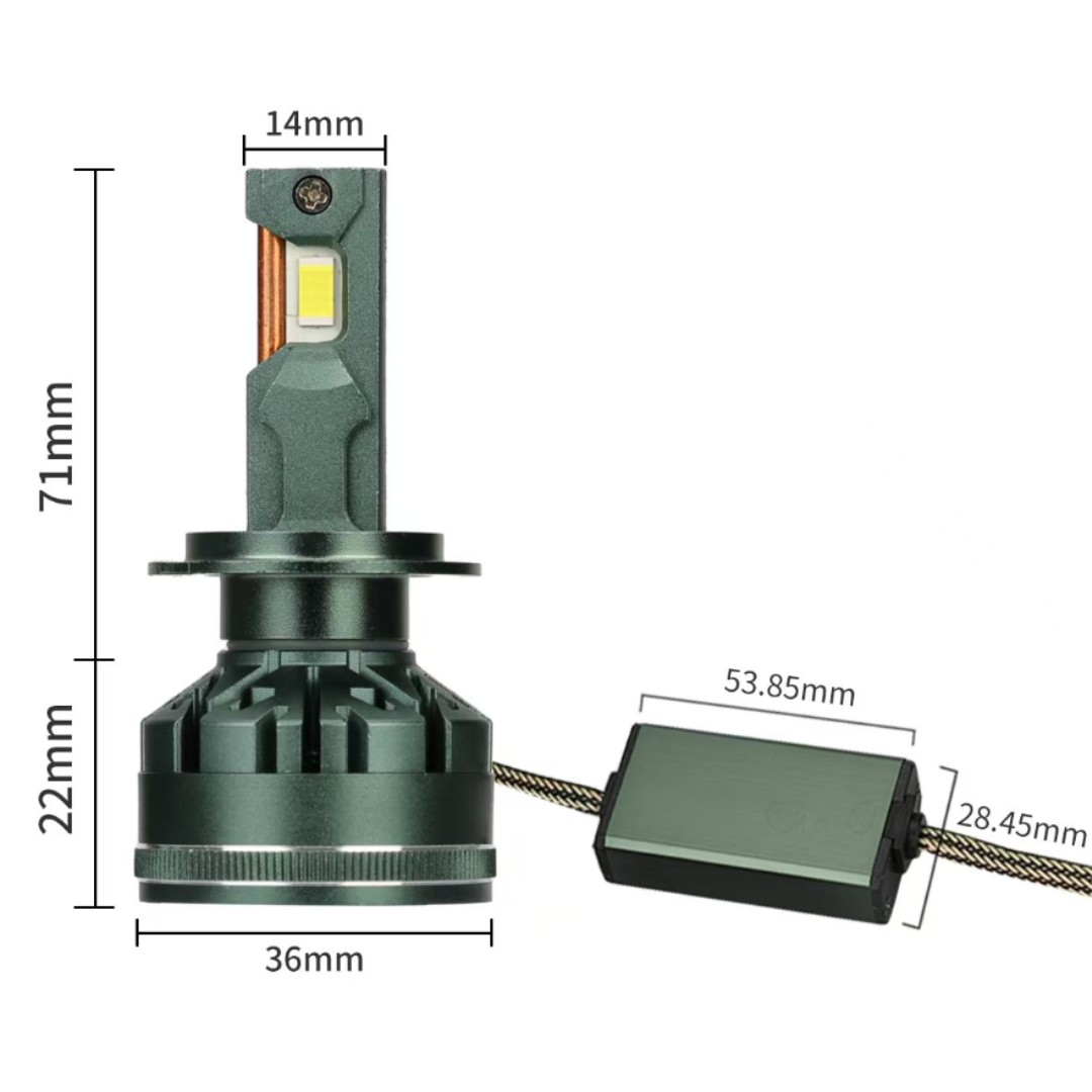 Set 2 Becuri LED H7 V45 Pro — 120W, 18000 Lumeni (9000lm/bec), Chip CSP 3570, Canbus Anti-Eroare [6]