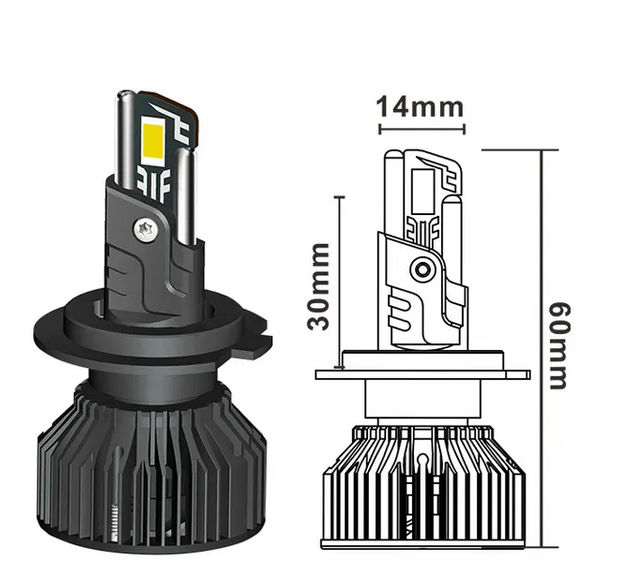 Set 2 becuri LED T55 mini, 180W, Canbus, 60mm, fara eroare, 23000Lm, 6000K, +400% [3]