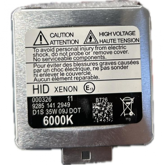 Set 2 becuri Xenon D1S, soclu metalic, 6000K, 12V, 35W, generatie noua, BZRSH [4]