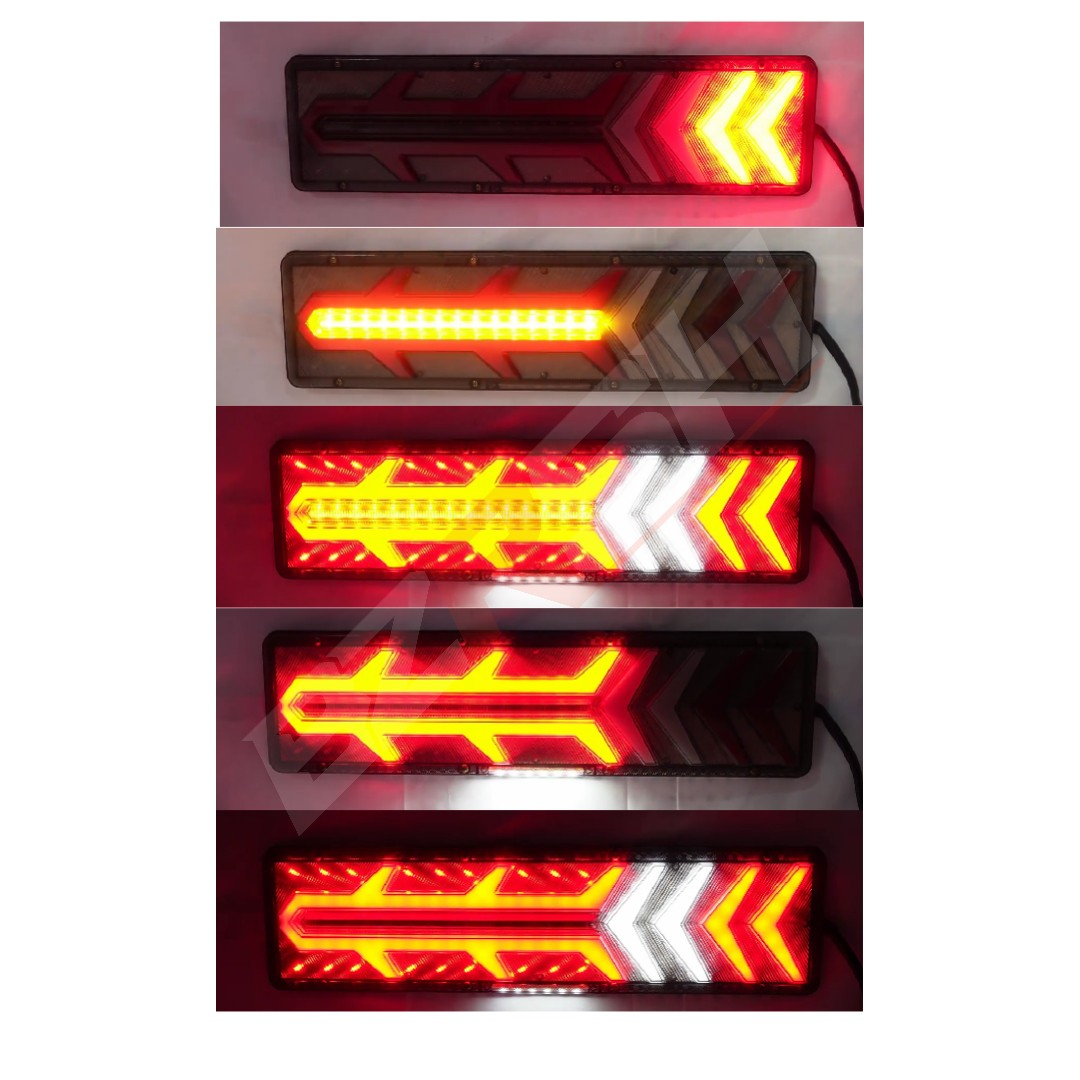 Set 2 Lampi Auto LED Spate, Universale, pentru Remorca, Camion si Trailer, 24V, 5 Functii Semnalizare dinamica, Pozitie, STOP, 46x13cm [3]