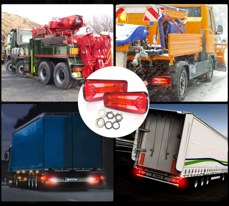 Set 2 Lămpi LED Spate 24V pentru Remorcă / Camion / Trailer – 5 Funcții, Semnalizare Dinamică, 283×100×33 mm [6]