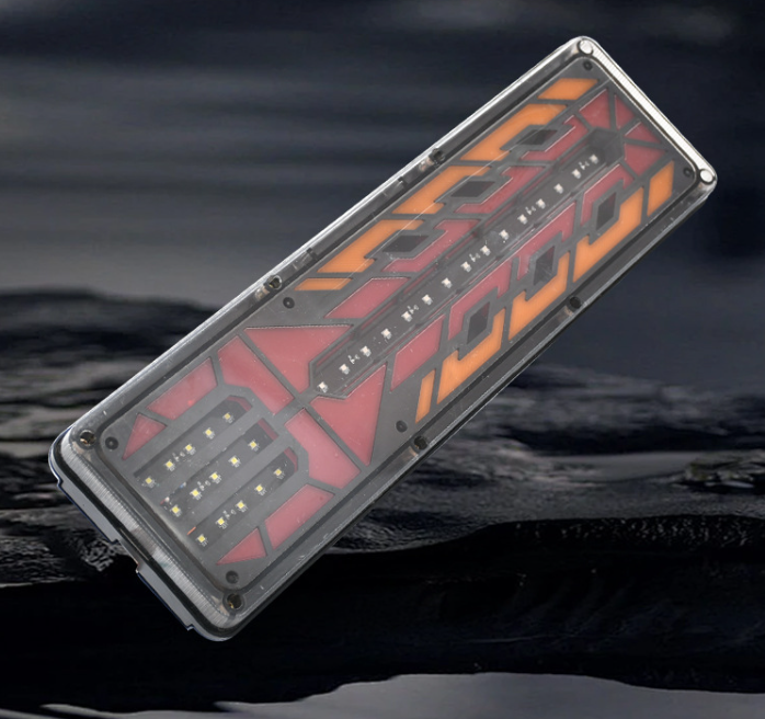 Set 2 Lampi Auto LED Spate, Universale, pentru Remorca, Camion si Trailer, 24V, Functii Semnalizare, Pozitie, STOP, 46x13cm, rosu / galben/ alb - Copie [2]