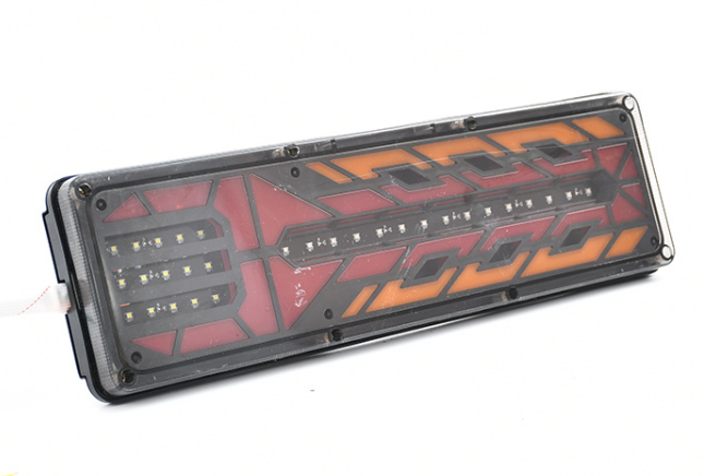 Set 2 Lampi Auto LED Spate, Universale, pentru Remorca, Camion si Trailer, 24V, Functii Semnalizare, Pozitie, STOP, 46x13cm, rosu / galben/ alb - Copie [3]