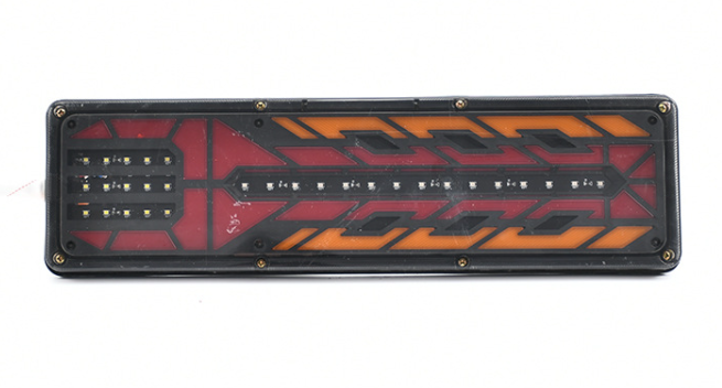 Set 2 Lampi Auto LED Spate, Universale, pentru Remorca, Camion si Trailer, 24V, Functii Semnalizare, Pozitie, STOP, 46x13cm, rosu / galben/ alb - Copie [5]