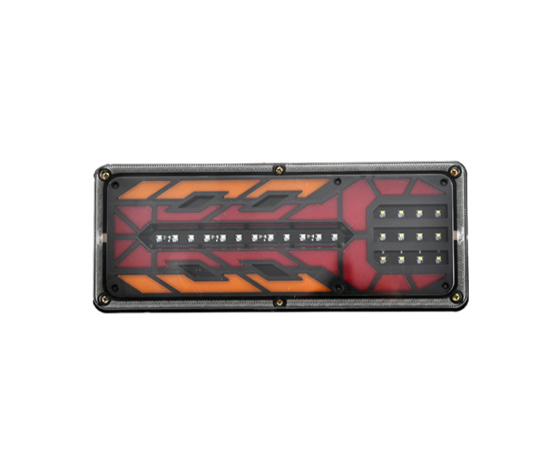 Set 2 Lampi Auto LED Spate, Universale, pentru Remorca, Camion, utilaje agricole, 12 - 24V, Semnalizare dinamica, Pozitie, STOP, 33x13cm, rosu / galben / alb [4]