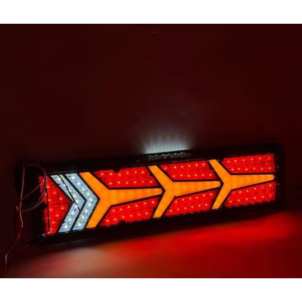 Set 2 Lampi Auto LED Spate, Universale, pentru Remorca, Camion si Trailer, utilaje agricole, 24V, Functii Semnalizare, Pozitie, STOP, 46x13cm, rosu / galben / alb [3]