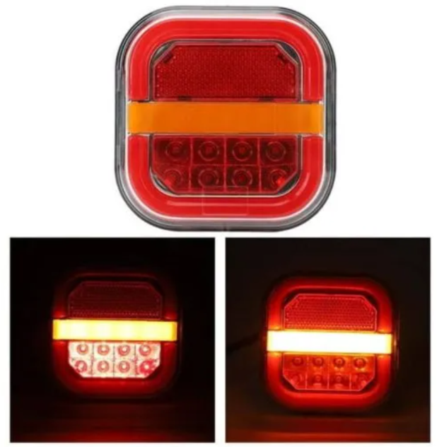 Set 2 Stopuri Auto LED Spate, Universale, pentru Remorca, Camion si Trailer, utilaje agricole, 12-24V, Semnalizare dinamica, Pozitie, STOP, rosu / galben / alb [4]