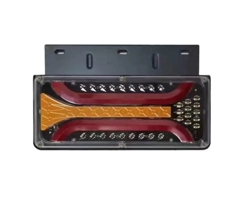 Set 2 Lampi Auto LED Spate, Universale, pentru Remorca, Camion, utilaje agricole, 12 - 24V, Semnalizare dinamica, Pozitie, STOP, 33x13cm, rosu/ galben/alb [4]