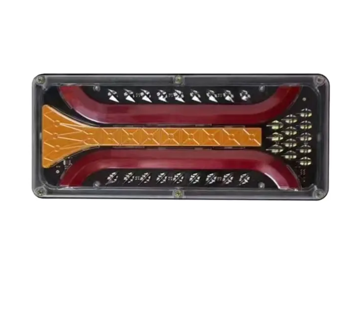 Set 2 Lampi Auto LED Spate, Universale, pentru Remorca, Camion, utilaje agricole, 12 - 24V, Semnalizare dinamica, Pozitie, STOP, 33x13cm, rosu/ galben/alb [3]