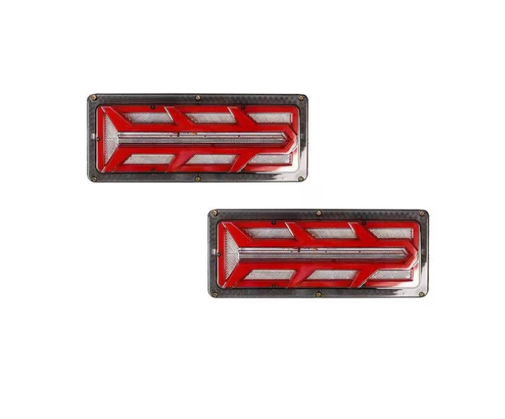 Set 2 Lampi Auto LED Spate, Universale, pentru Remorca, Camion, utilaje agricole, 12 - 24V, Semnalizare dinamica, Pozitie, STOP, 33x13cm, rosu / galben / alb [4]