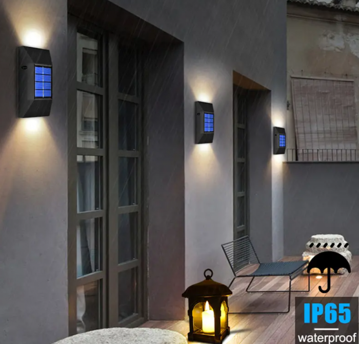 Set 2 lampi de perete, 6 LED, incarcare solara, alb cald, 15W [3]