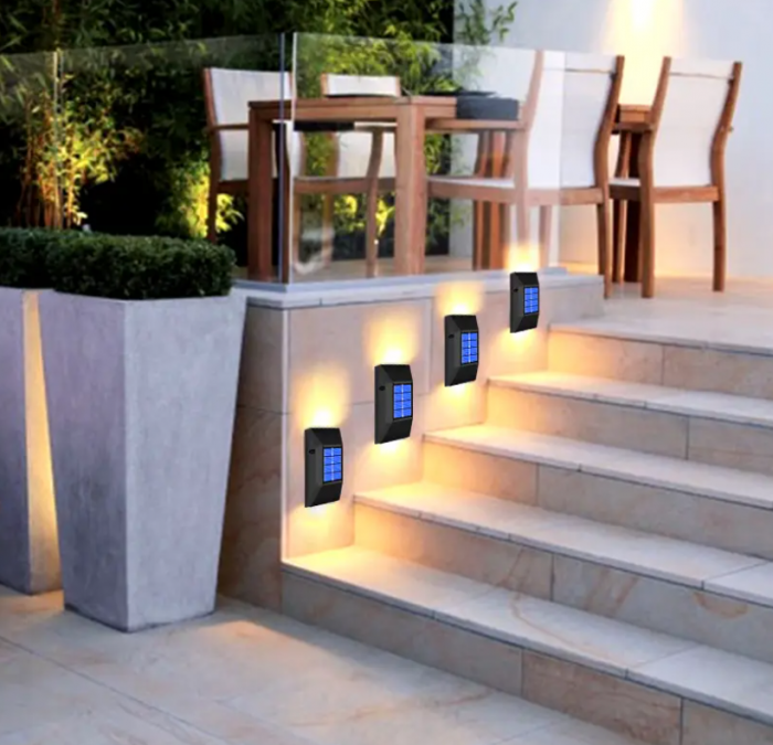 Set 2 lampi de perete, 6 LED, incarcare solara, alb cald, 15W [4]
