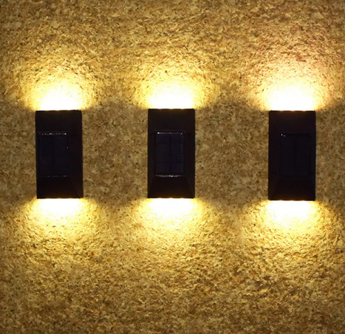 Set 2 lampi de perete, 6 LED, incarcare solara, alb cald, 15W [8]