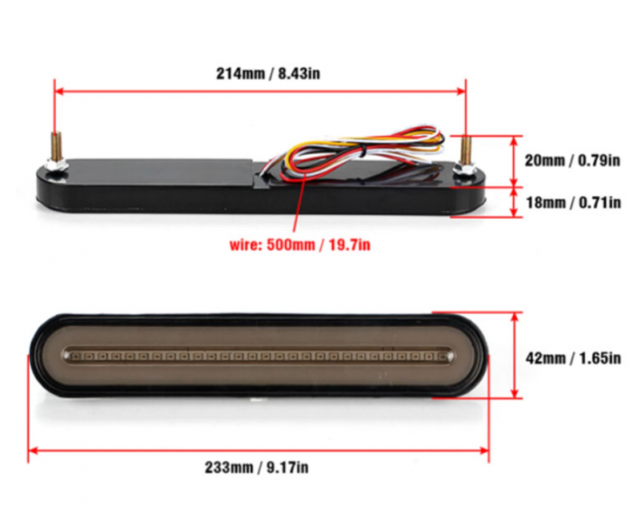 Set 2 lampi LED 3 functii, stop, pozitie, semnalizare dinamica, 12-24V, 100LED [6]