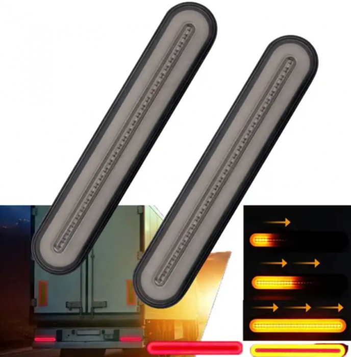 Set 2 lampi LED 3 functii, stop, pozitie, semnalizare dinamica, 12-24V, 100LED [2]