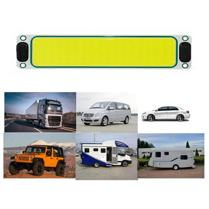 Set 2 Lampi LED COB 108 LED 20W 12-24V, 25 cm,  BZRSH pentru Dubă, Camion, Rulotă - Iluminare Compartiment Marfă, Lumina Alb Rece 6000K, Cu Intrerupator [7]