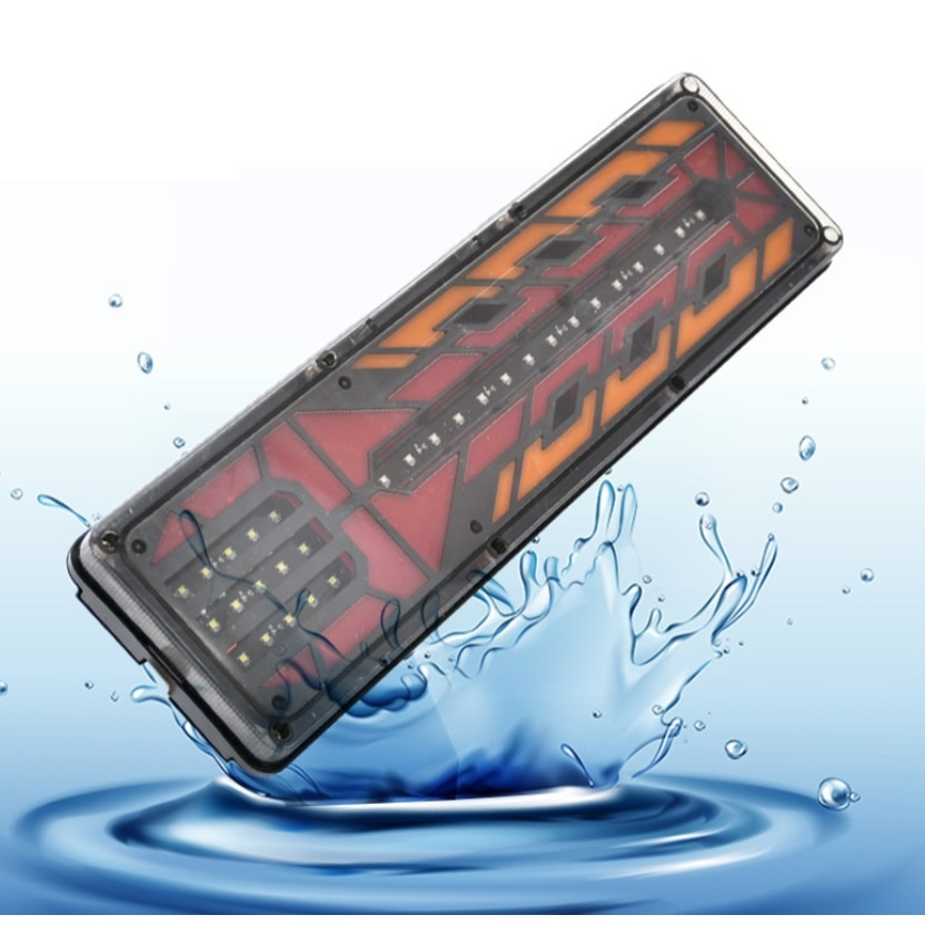 Set 2 Lampi LED Spate Universale BZRSH, 12-24V, 46x13cm, rosu/portocaliu/alb [5]