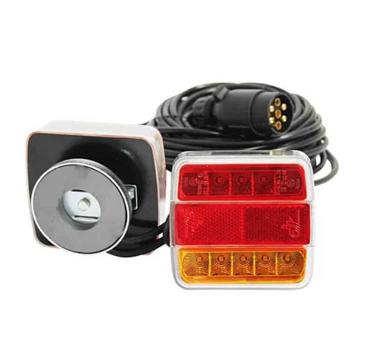 Set 2 lampi spate LED magnetice pentru remorca, platforma, 12-24V, cu cablu 7 metri, 4 functii [2]