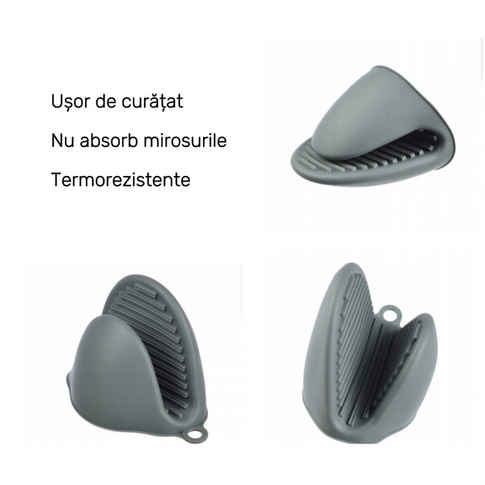 Set 2 manusi de bucătărie termorezistente din silicon pentru aragaz, cuptor, tavi, TopBazar [5]