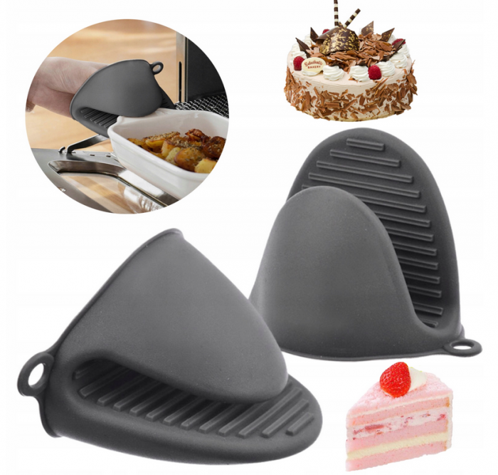 Set 2 manusi de bucătărie termorezistente din silicon pentru aragaz, cuptor, tavi, TopBazar [4]