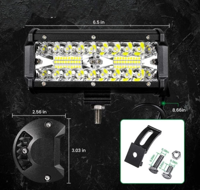 Set 2 Proiectoare auto LED, 6.5 Inch, OFF-ROAD 120W, Rezistente la apa si praf 9-30V [3]
