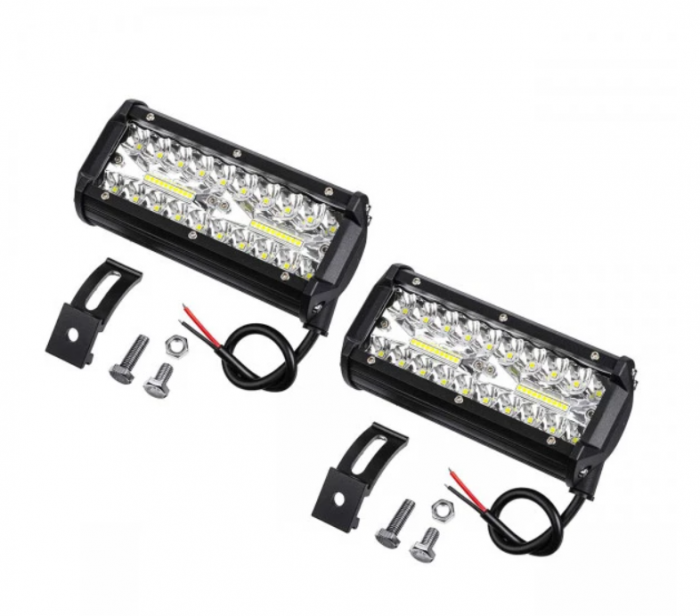 Set 2 Proiectoare auto LED, 6.5 Inch, OFF-ROAD 120W, Rezistente la apa si praf 9-30V [2]