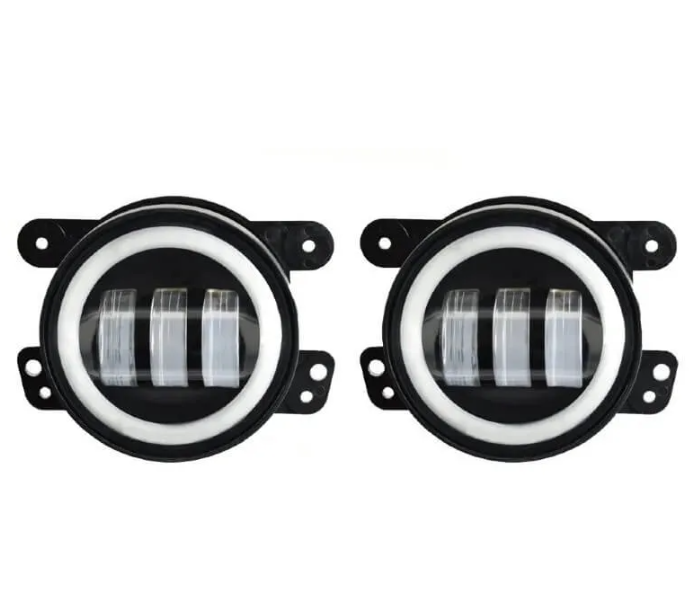 Set 2 proiectoare ceata 6 LED cu lumini de zi si semnalizare Angel Eyes, DRL, 98mm, lumina alba rece / galbena, mufa H11 [6]