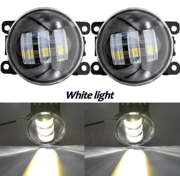 Set 2 proiectoare ceata LED Dacia, Renault, Nissan, lumina alba, diamentru 3.5" / 98mm, 30W, 12V, carcasa aluminiu, mufa H11, BZRSH [2]