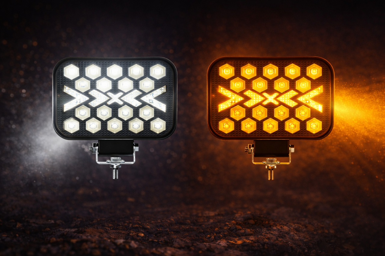 Set 2 Proiectoare LED Off-Road cu Moduri Flash | Flow | Constant și Dual Color Alb + Amber, 3 inch [5]