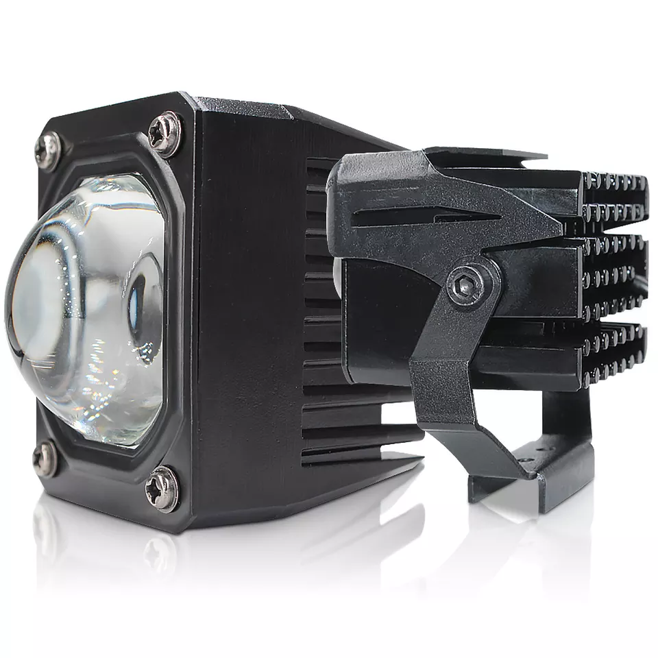 Set 2 proiectoare auto bi LED cu lupa, 70W, 3000K/6000K, lumina alb-galbena, Off Road [3]