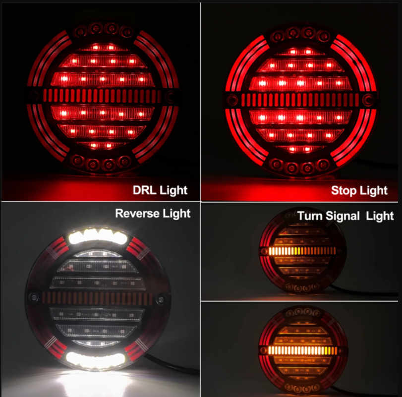 Set 2 Stopuri Auto LED Spate, Universale, diametru 140mm, pentru Remorca, Camion si Trailer, utilaje agricole, 12-24V, Semnalizare dinamica, Pozitie, STOP, rosu / galben [4]