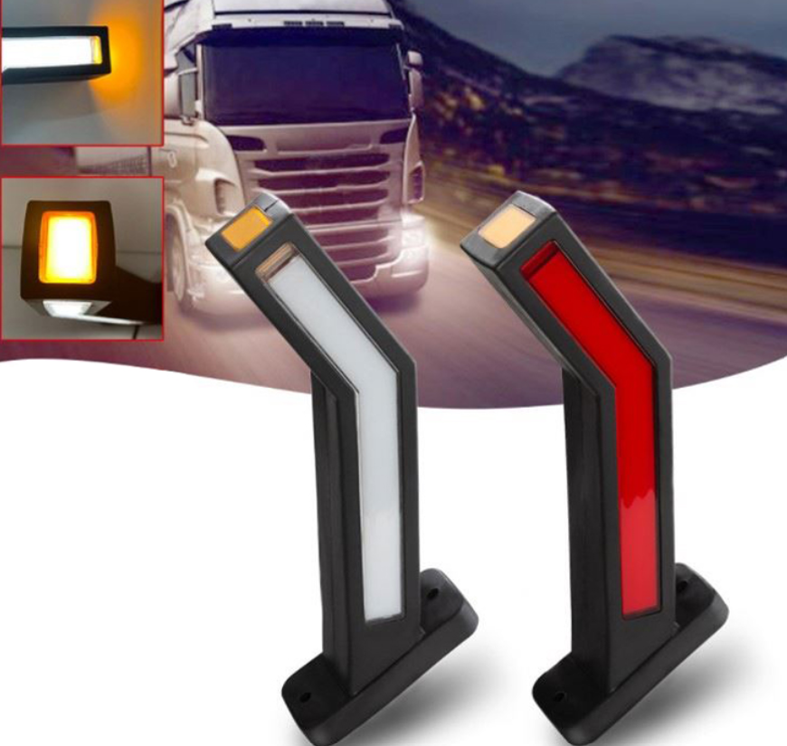 Set 2x Lampi coarne gabarit led, stanga dreapta, lumina alba, rosie, galbena 12-24V, 24 cm [6]
