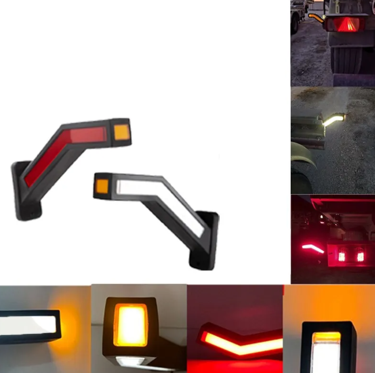 Set 2x Lampi coarne gabarit led, stanga dreapta, lumina alba, rosie, galbena 12-24V, 24 cm [2]