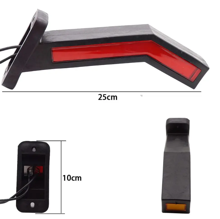 Set 2x Lampi coarne gabarit led, stanga dreapta, lumina alba, rosie, galbena 12-24V, 24 cm [3]