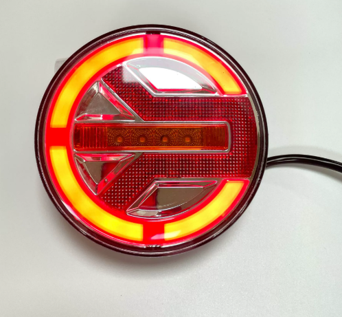 Set 2 Stopuri Auto LED Spate, Universale, diametru 140mm, pentru Remorca, Camion si Trailer, utilaje agricole, 12-24V, Semnalizare dinamica, Pozitie, STOP, rosu / galben / alb [4]
