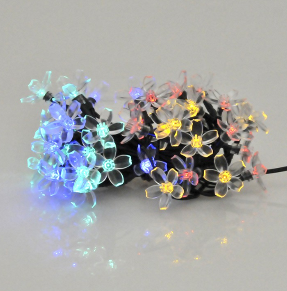 Set 2 x Instalatie Solara de Gradina Flori de Cires cu 50 LED-uri, multicolor, 5 metri [3]