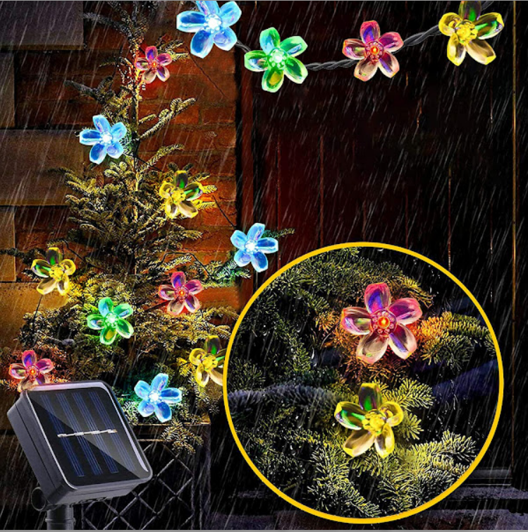 Set 2 x Instalatie Solara de Gradina Flori de Cires cu 50 LED-uri, multicolor, 5 metri [2]