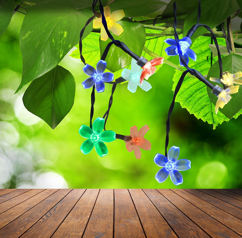 Set 2 x Instalatie Solara de Gradina Flori de Cires cu 50 LED-uri, multicolor, 5 metri [4]