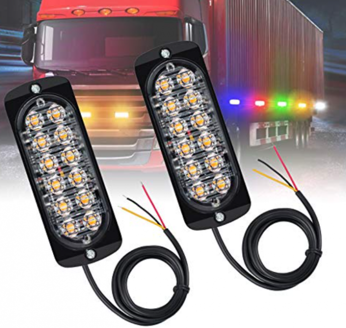 Set 2 x Stroboscop 12 LED, lumina portocalie [3]