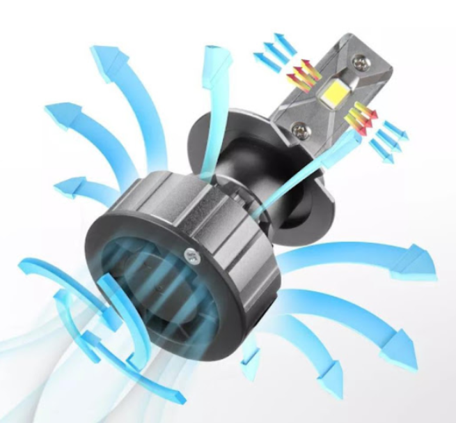 Set 2x Bec LED 9005 HB3 V20 12000LM Canbus, Alb rece, 120W, +300%, ventilator [2]