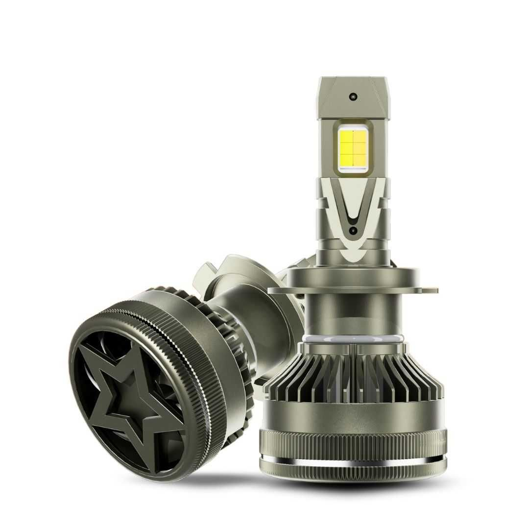 Set 2x Becuri LED Auto H7, 210W, 27000LM, Control prin Aplicație, Alb/Galben – Premium LED Headlights, Super Canbus [1]