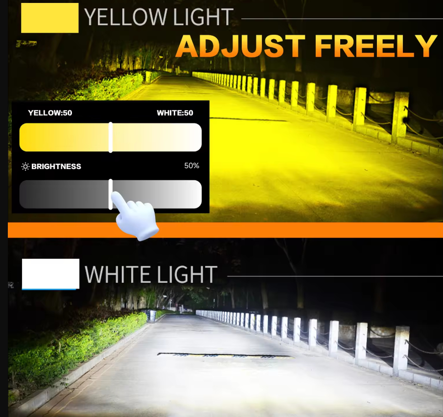 Set 2x Becuri LED Auto H7, 210W, 27000LM, Control prin Aplicație, Alb/Galben – Premium LED Headlights, Super Canbus [3]