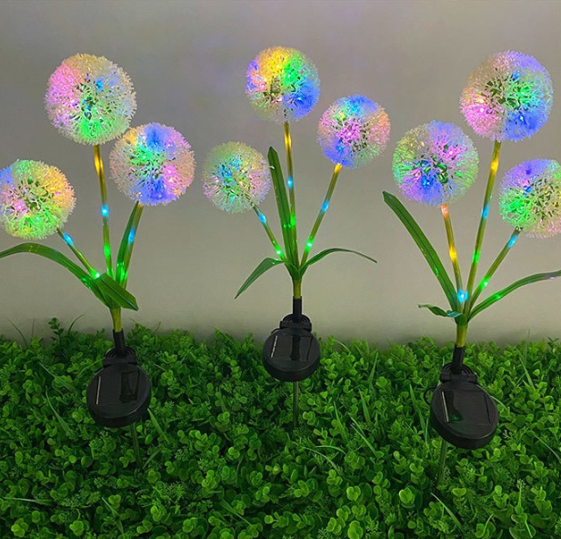 Set 2x Lampa cu incarcare solara pentru gradina, papadie, lumina multicolora [4]