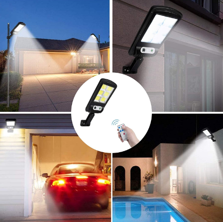 Set 2x lampa solara 120LED, senzor de miscare, telecomanda [4]