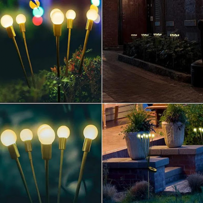 Set 2x Lampa solara LED Alb Cald, 6 bulbi, decoratiune gradina​ [4]